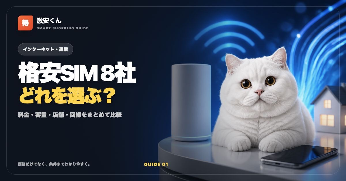 格安SIMおすすめ比較【2026年】ahamo・LINEMO・楽天モバイルほか8社のサムネイル